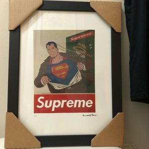 Supreme x Paris Fairchild Superman print framed